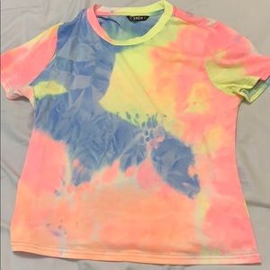 Bright tie dye short sleeve t shirt